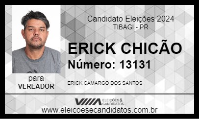 Candidato ERICK CHICÃO 2024 - TIBAGI - Eleições