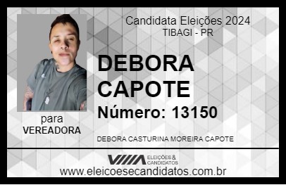 Candidato DEBORA CAPOTE 2024 - TIBAGI - Eleições