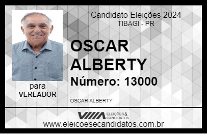 Candidato OSCAR ALBERTY 2024 - TIBAGI - Eleições