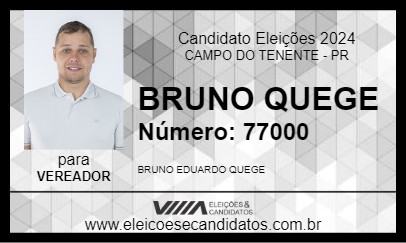 Candidato BRUNO QUEGE 2024 - CAMPO DO TENENTE - Eleições