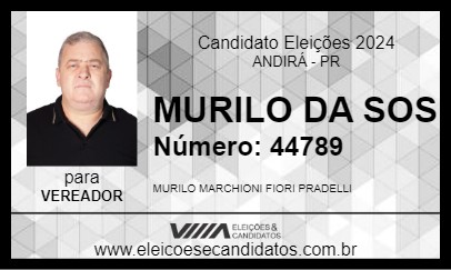 Candidato MURILO DA SOS 2024 - ANDIRÁ - Eleições