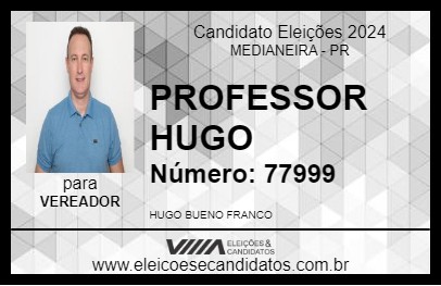 Candidato PROFESSOR HUGO 2024 - MEDIANEIRA - Eleições