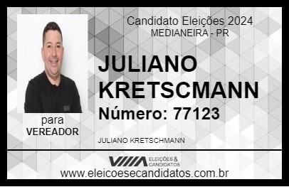 Candidato JULIANO KRETSCHMANN 2024 - MEDIANEIRA - Eleições