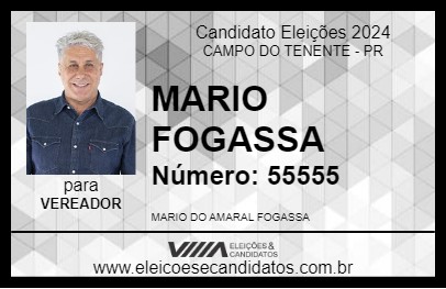 Candidato MARIO FOGASSA 2024 - CAMPO DO TENENTE - Eleições