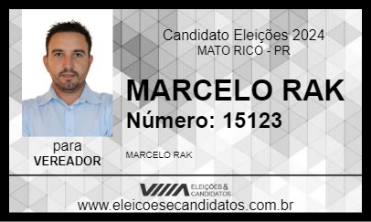 Candidato MARCELO RAK 2024 - MATO RICO - Eleições