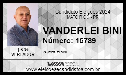 Candidato VANDERLEI BINI 2024 - MATO RICO - Eleições