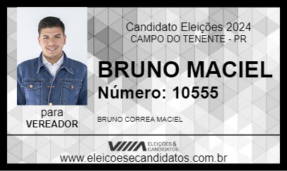 Candidato BRUNO MACIEL 2024 - CAMPO DO TENENTE - Eleições