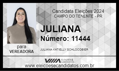 Candidato JULIANA 2024 - CAMPO DO TENENTE - Eleições