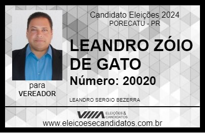 Candidato LEANDRO ZÓIO DE GATO 2024 - PORECATU - Eleições