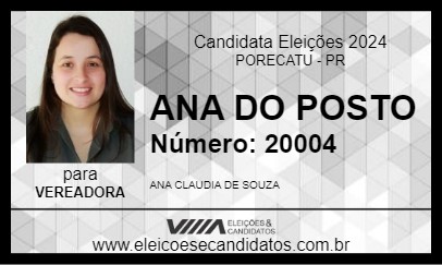 Candidato ANA DO POSTO 2024 - PORECATU - Eleições