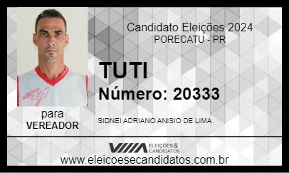 Candidato TUTI 2024 - PORECATU - Eleições