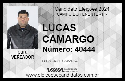 Candidato LUCAS CAMARGO 2024 - CAMPO DO TENENTE - Eleições