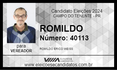 Candidato ROMILDO 2024 - CAMPO DO TENENTE - Eleições