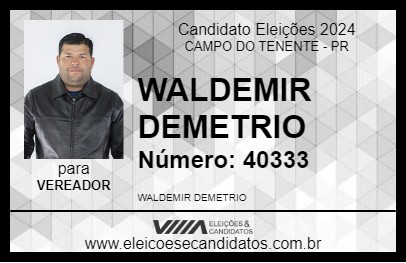 Candidato WALDEMIR DEMETRIO 2024 - CAMPO DO TENENTE - Eleições