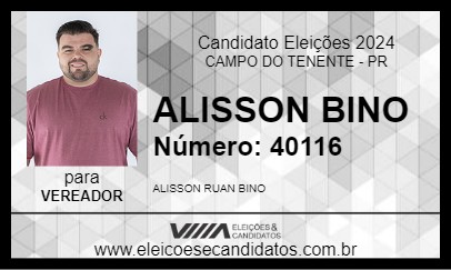 Candidato ALISSON BINO 2024 - CAMPO DO TENENTE - Eleições