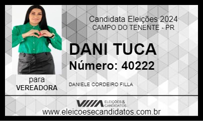 Candidato DANI TUCA 2024 - CAMPO DO TENENTE - Eleições