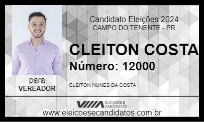 Candidato CLEITON COSTA 2024 - CAMPO DO TENENTE - Eleições