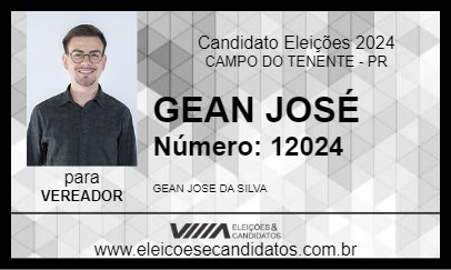 Candidato GEAN JOSÉ 2024 - CAMPO DO TENENTE - Eleições