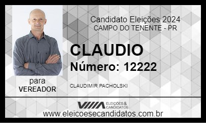 Candidato CLAUDIO 2024 - CAMPO DO TENENTE - Eleições