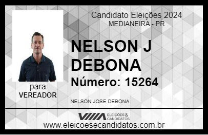 Candidato NELSON J DEBONA 2024 - MEDIANEIRA - Eleições