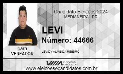 Candidato LEVI 2024 - MEDIANEIRA - Eleições