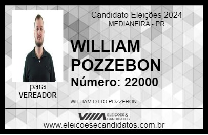 Candidato WILLIAM POZZEBON 2024 - MEDIANEIRA - Eleições