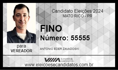 Candidato FINO 2024 - MATO RICO - Eleições