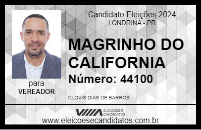 Candidato MAGRINHO DO CALIFORNIA 2024 - LONDRINA - Eleições