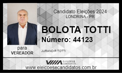 Candidato BOLOTA TOTTI 2024 - LONDRINA - Eleições