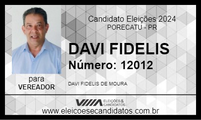 Candidato DAVI FIDELIS 2024 - PORECATU - Eleições