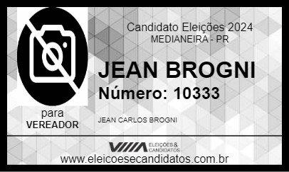 Candidato JEAN BROGNI 2024 - MEDIANEIRA - Eleições