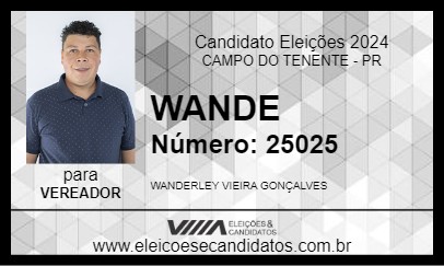 Candidato WANDE 2024 - CAMPO DO TENENTE - Eleições