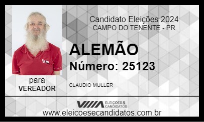 Candidato ALEMÃO 2024 - CAMPO DO TENENTE - Eleições