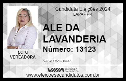 Candidato ALE DA LAVANDERIA 2024 - LAPA - Eleições