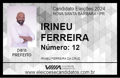 Candidato IRINEU FERREIRA 2024 - NOVA SANTA BÁRBARA - Eleições