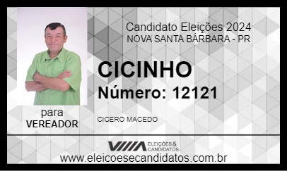 Candidato CICINHO 2024 - NOVA SANTA BÁRBARA - Eleições