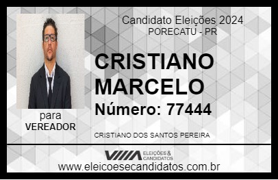 Candidato CRISTIANO MARELO 2024 - PORECATU - Eleições