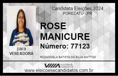 Candidato ROSE MANICURE 2024 - PORECATU - Eleições