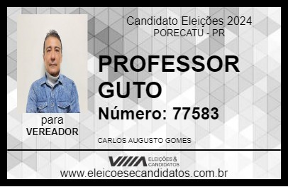 Candidato PROFESSOR GUTO 2024 - PORECATU - Eleições