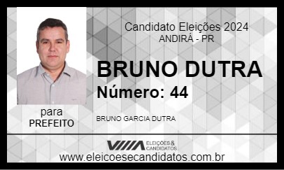 Candidato BRUNO DUTRA 2024 - ANDIRÁ - Eleições