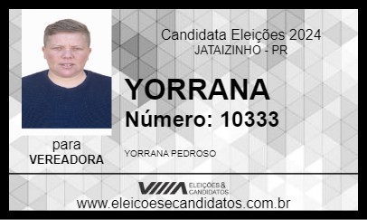 Candidato YORRANA 2024 - JATAIZINHO - Eleições