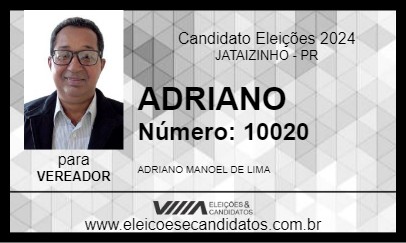 Candidato ADRIANO 2024 - JATAIZINHO - Eleições