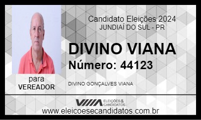 Candidato DIVINO VIANA 2024 - JUNDIAÍ DO SUL - Eleições