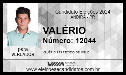 Candidato VALÉRIO 2024 - ANDIRÁ - Eleições