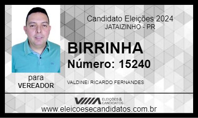 Candidato BIRRINHA 2024 - JATAIZINHO - Eleições