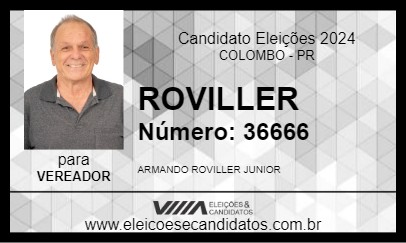 Candidato ROVILLER 2024 - COLOMBO - Eleições