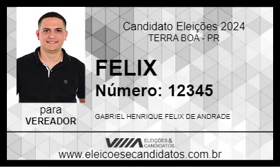 Candidato FELIX 2024 - TERRA BOA - Eleições