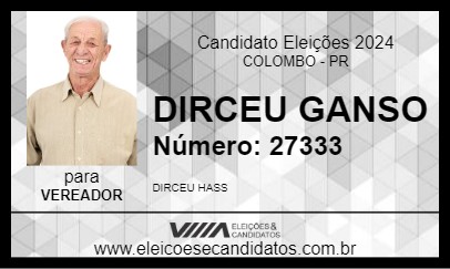 Candidato DIRCEU GANSO 2024 - COLOMBO - Eleições