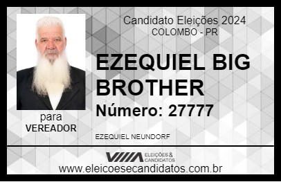 Candidato EZEQUIEL BIG BROTHER 2024 - COLOMBO - Eleições