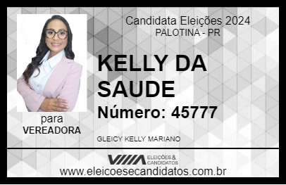 Candidato KELLY DA SAUDE 2024 - PALOTINA - Eleições